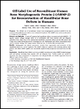 Off label use of recombinant human bone